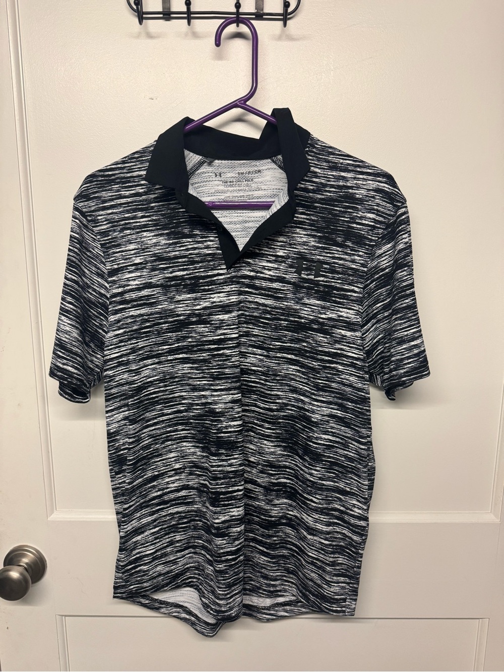 Under Armour Black & White Space-Dyed Polo